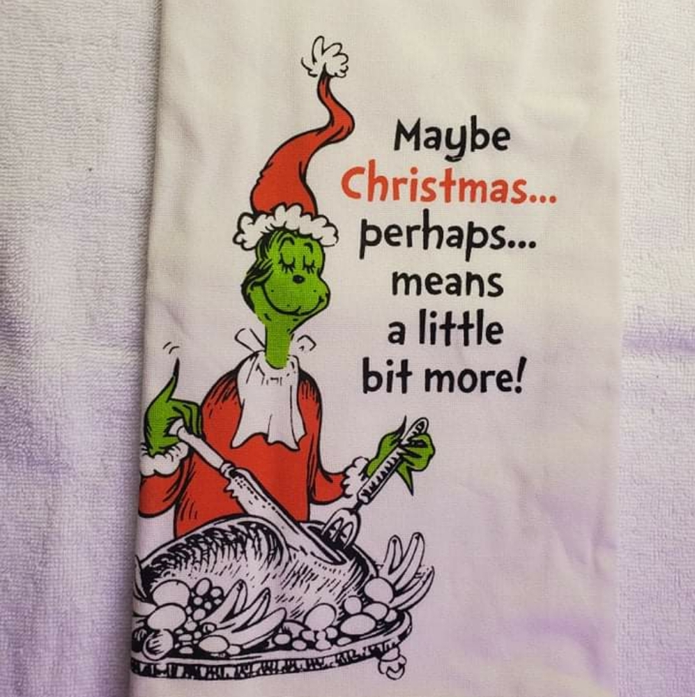 Grinch kitchen towel